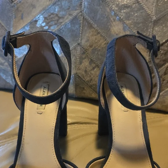 Alex Marie Blue Heels with Ankle Strap - Picture 2 of 9